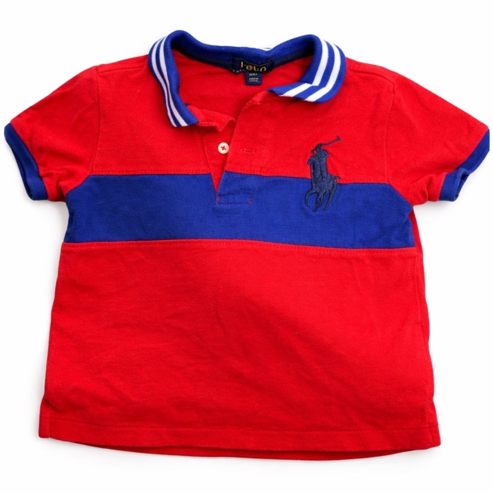 Polo by Ralph Lauren Red Polo with Blue Chest Stripe
